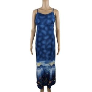 Lavahut Tropical Sunset Ocean Fish Print Maxi Dress XL